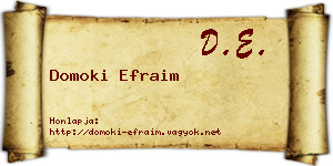 Domoki Efraim névjegykártya
